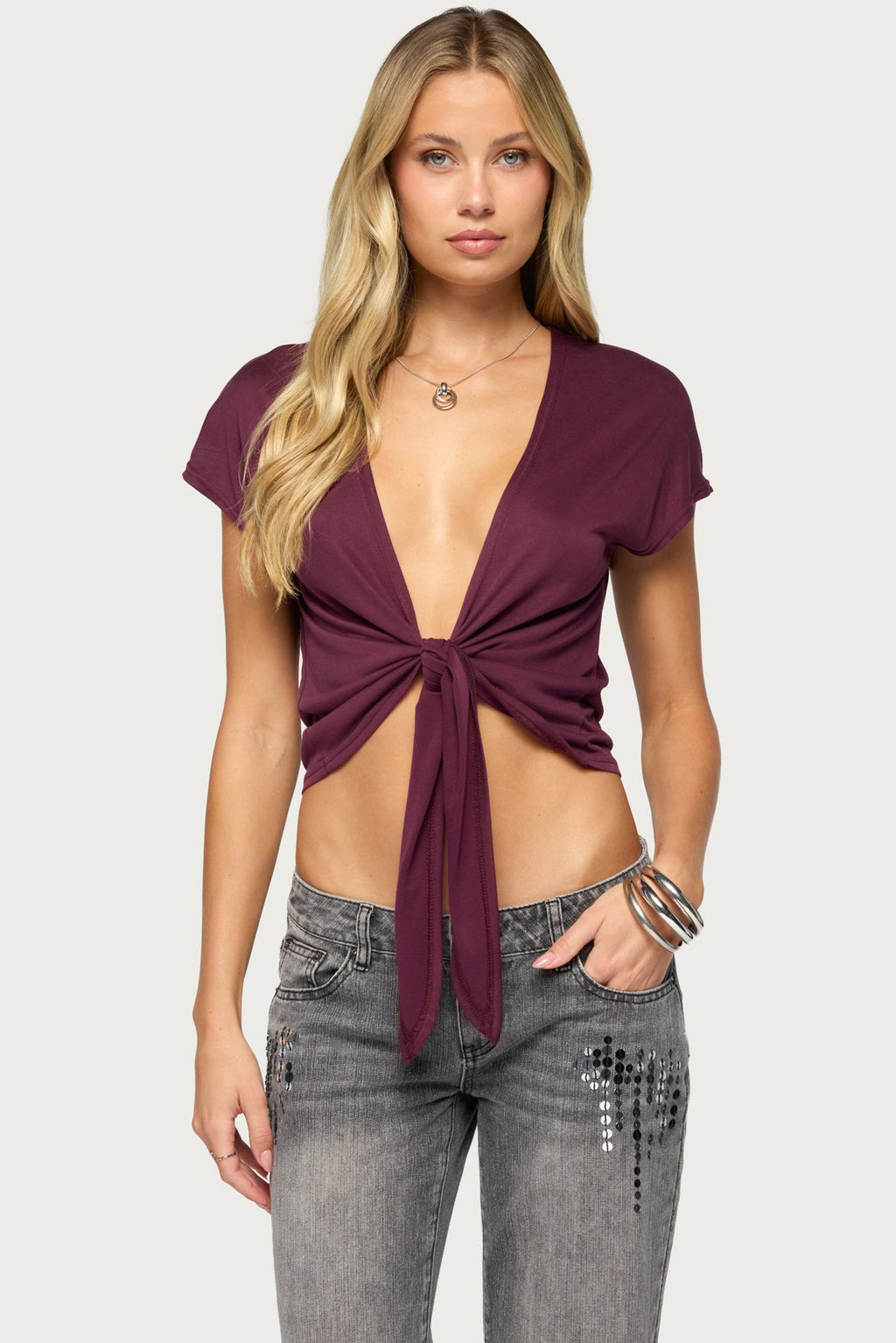 Marisse Tie Front Top