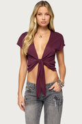 Marisse Tie Front Top