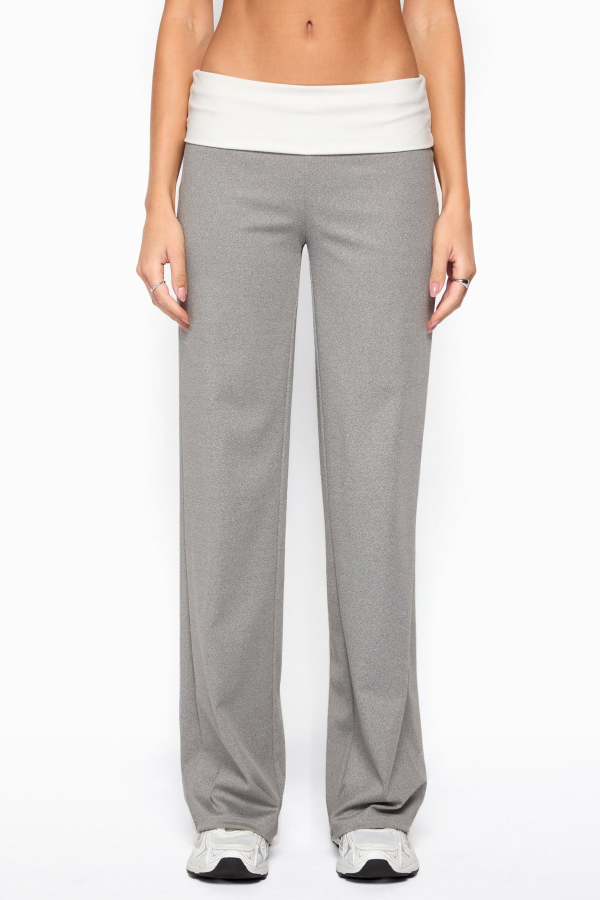 Dayna Contrast Foldover Straight Leg Pants