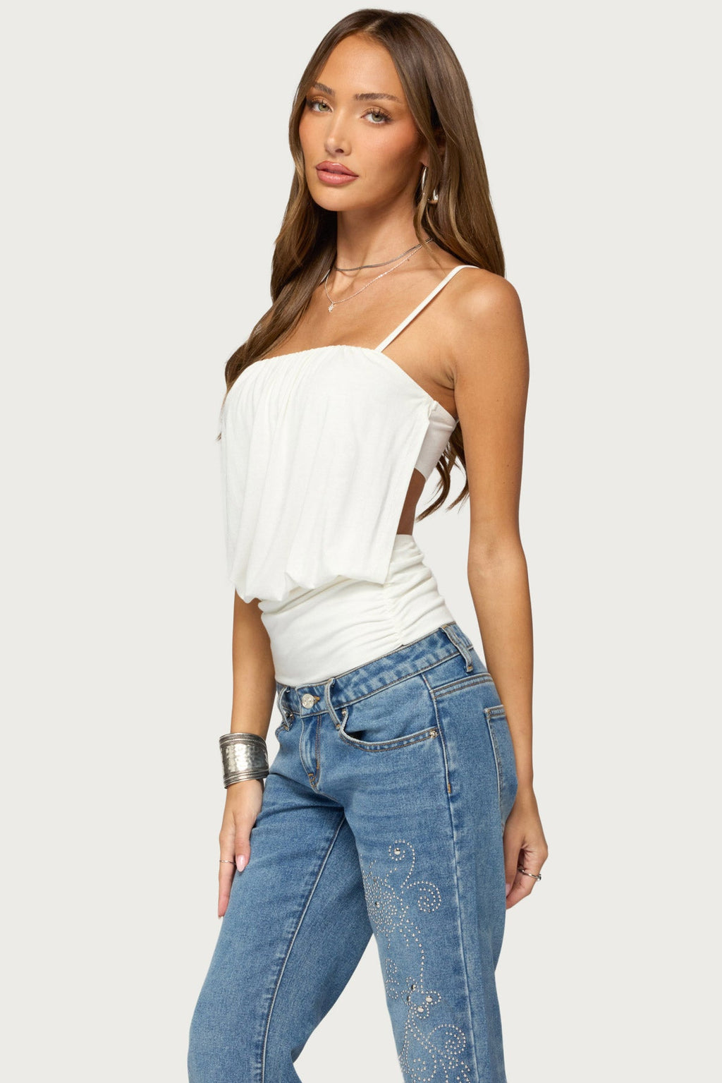 Vali Built In Bra Backless Top