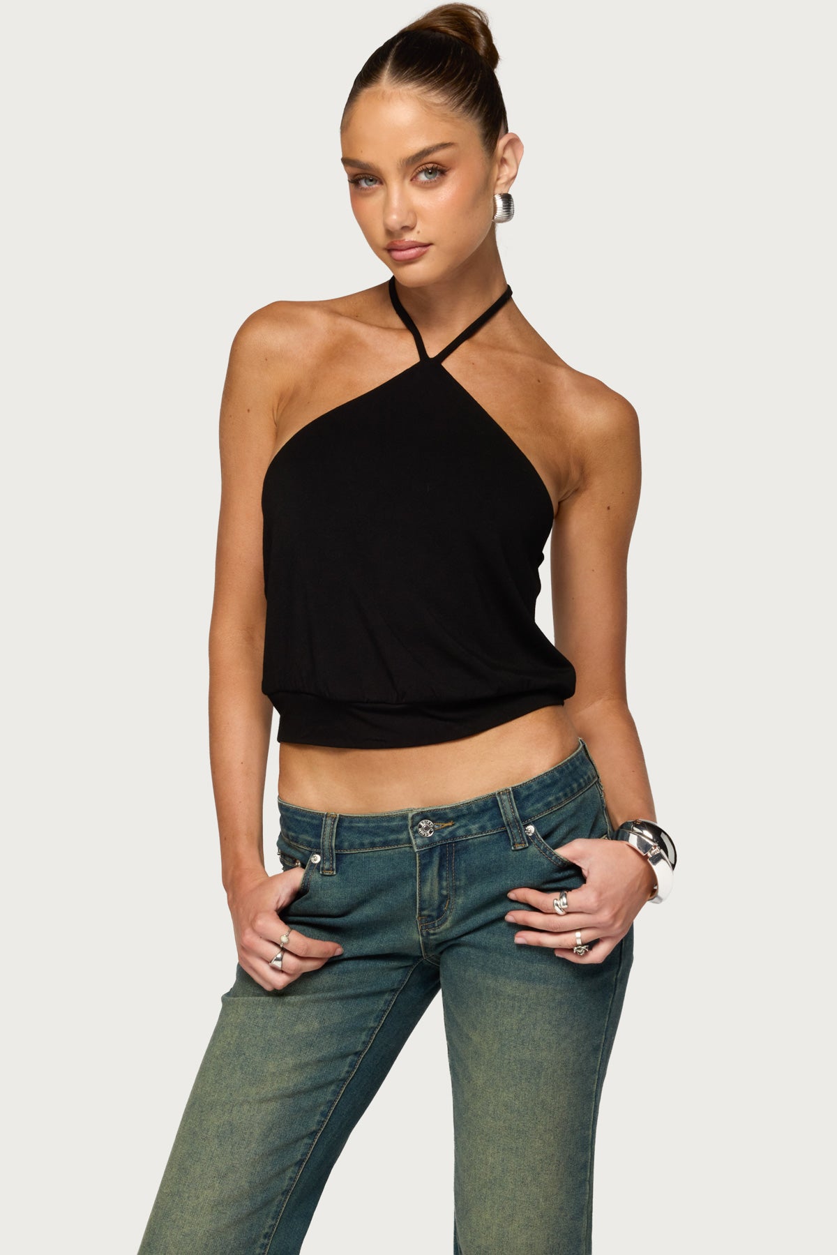 Ali Cascasding Metal Pendant Backless Top