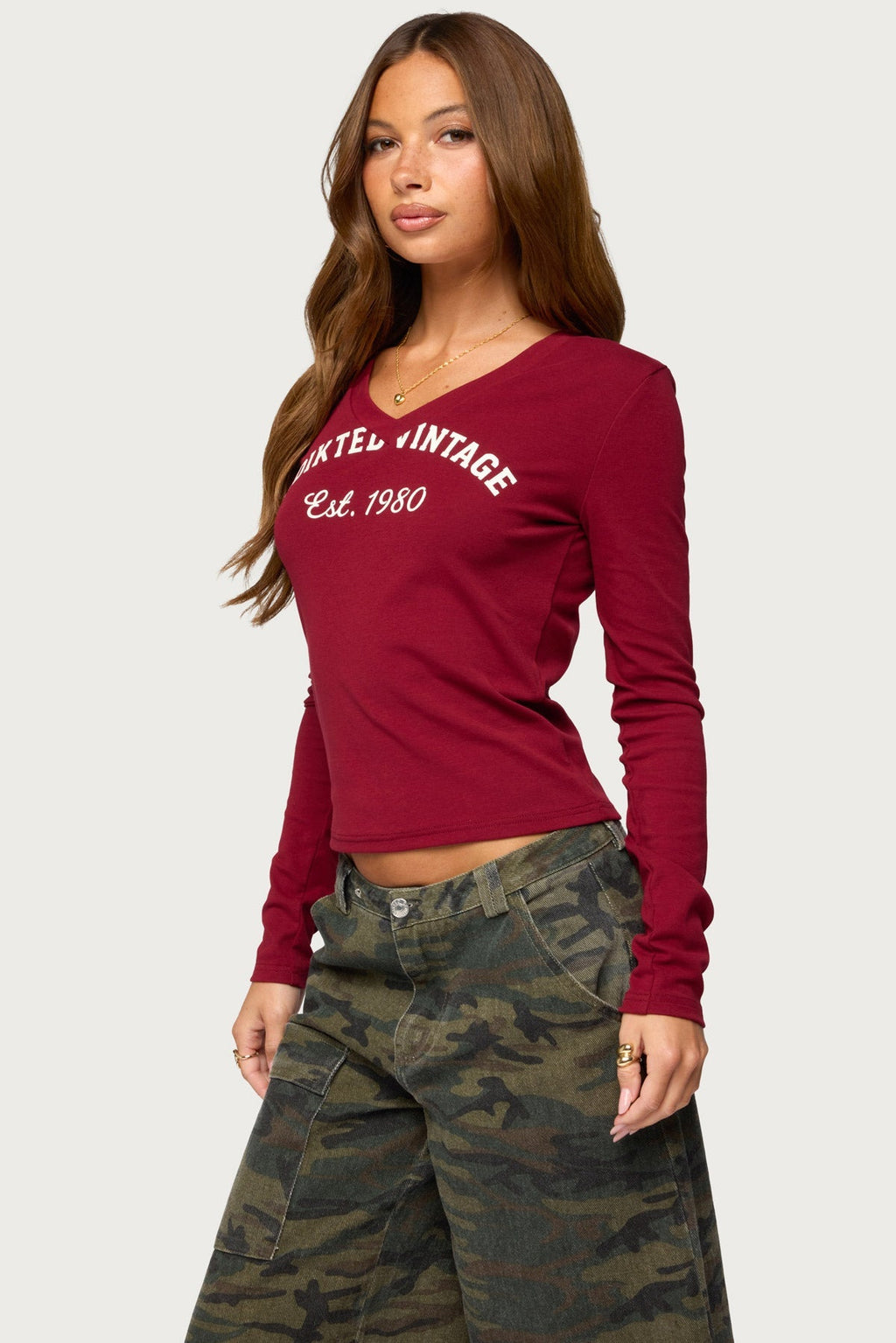 1980 Vintage V Neck Top