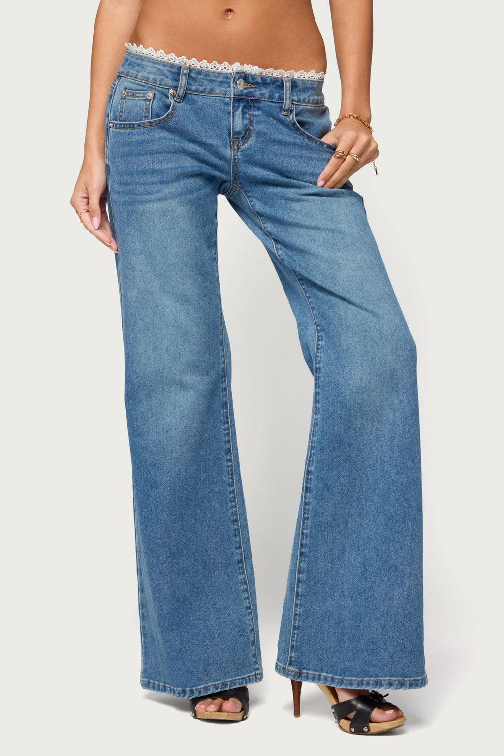 Girla Low Rise Wide Leg Jeans