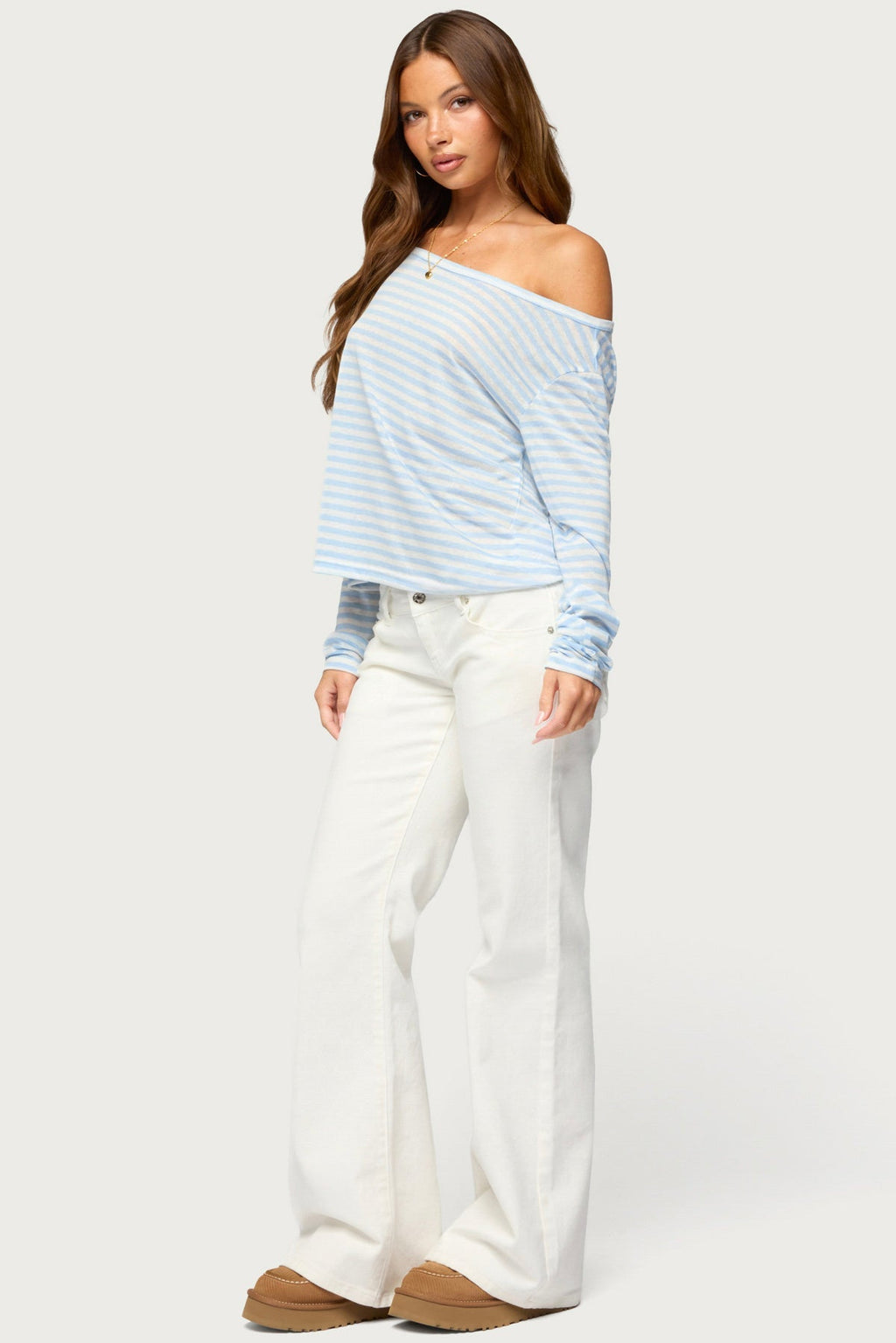 Kathee Striped Off Shoulder Top