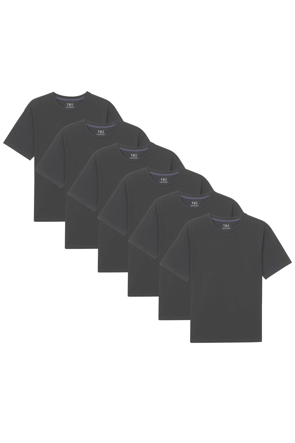 Organic Neck T-Shirt 6 Pack (Relaxed Fit)/ Slate