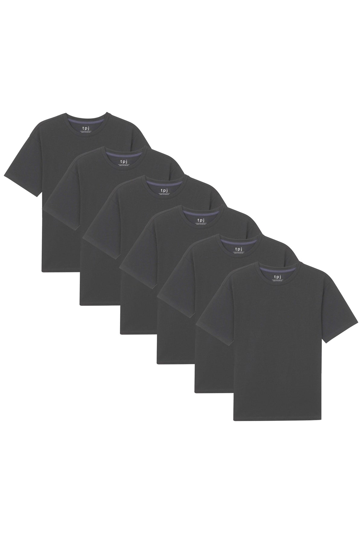 Organic Neck T-Shirt 6 Pack (Relaxed Fit)/ Slate