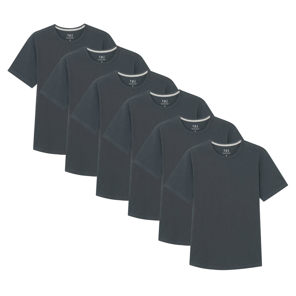 Organic Crew Neck T-Shirt 6 Pack (Slim Fit) / Slate