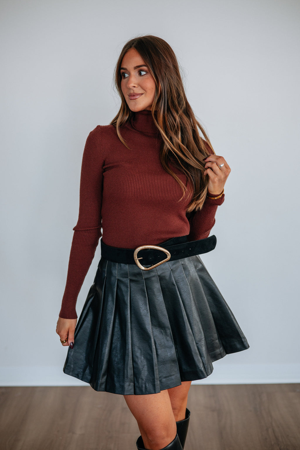 Andria Leather Skirt