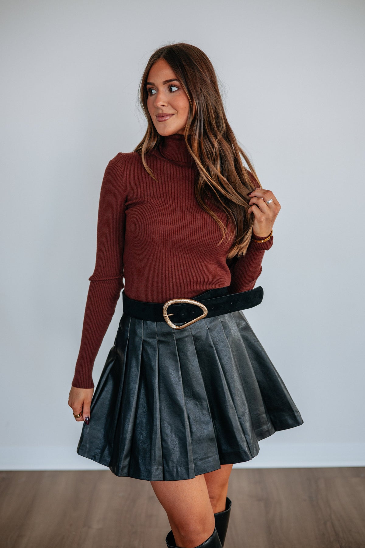 Andria Leather Skirt