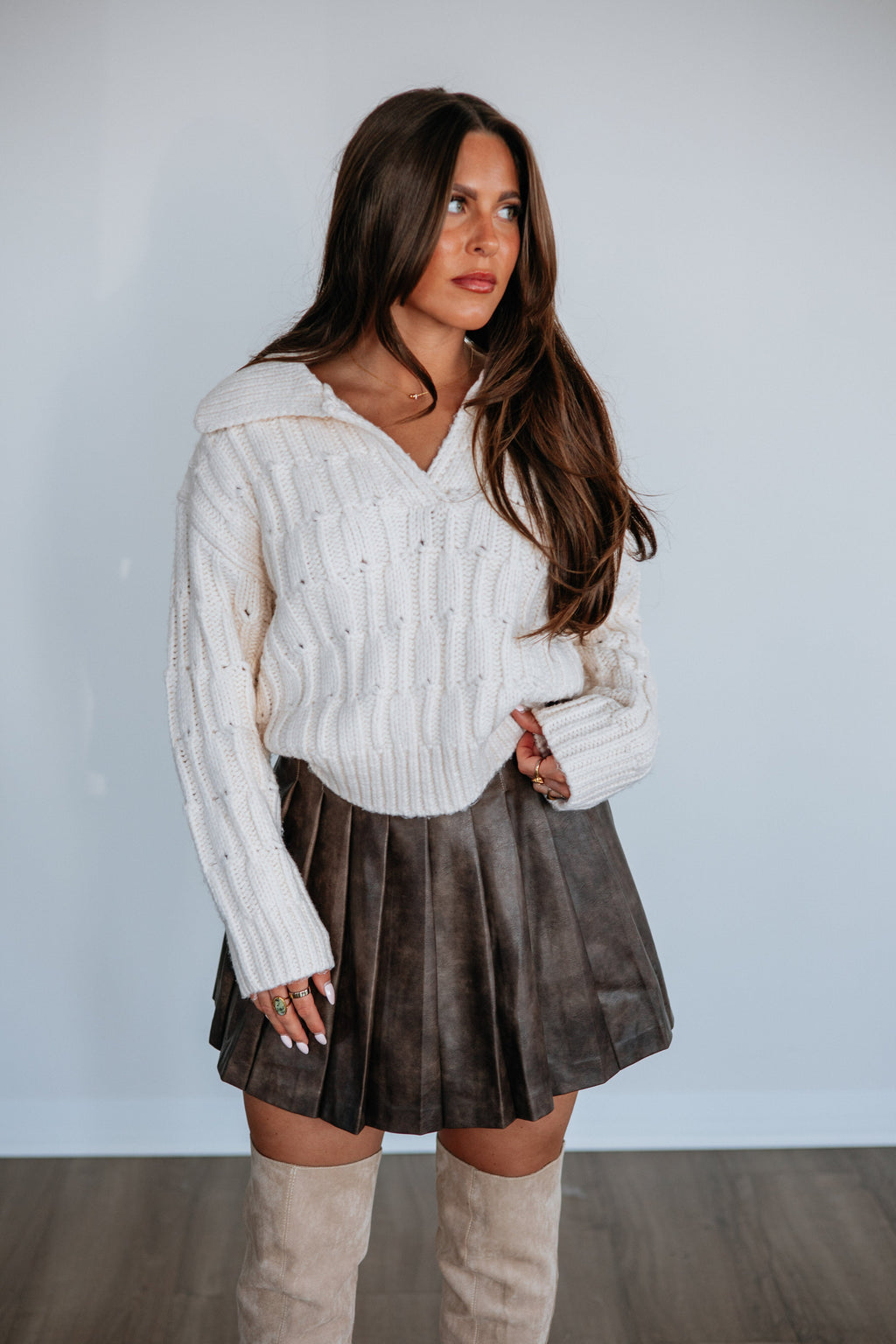 Andria Leather Skirt