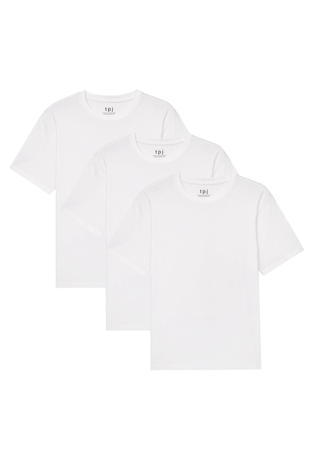 Organic Crew Neck T-Shirt 3 Pack (Relaxed Fit) / White